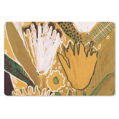 Produktbild von MuchoWow® Schreibtischunterlage Blumen - Gelb - Pflanzen 60x40 cm - XXL Mauspad - Großes Mauspad