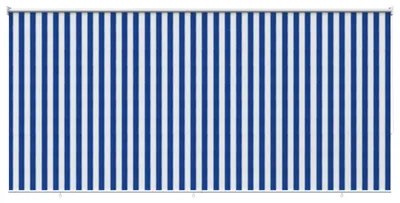 Image de Store d'extérieur vidaXL, protection UV 90 %, rayures bleues et blanches, 300 x 140 cm, HDPE