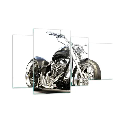Produktbild von Bilder auf glas - Motorrad Motor Geschwindigkeit Chrom - 120x70cm - Glasbilder - Wandbilder - Kunstdruck - Wanddekoration aus Glas - Glas Bilder - Wandbild auf Glas - GDL120x70-2427