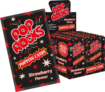 Produktbild von Pop Rocks Erdbeere 50 Stk. im Display knisternde Zuckerware