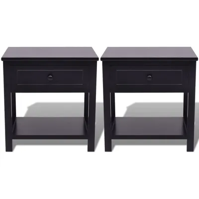 Produktbild von vidaXL Nachttische 2 Stk. Holz Schwarz