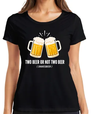 Zdjęcie produktu dla Dwa piwa, albo dwa piwa? Koszulka damska "Shakesbeer Lustig Saufen Kneipe Alkohol", czarna, rozmiar L