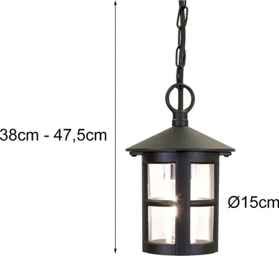 Obrázek produktu pro Venkovní závěsné svítidlo Elstead Hereford E27 26cm černé IP43
