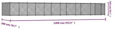 Obrázek produktu pro vidaXL Psí bouda s dvířky Šedá 12x2x1,5 m Pozinkovaná ocel