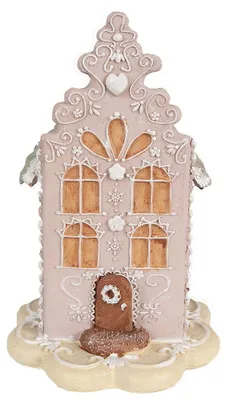 Immagine prodotto di Casa di pan di zenzero Clayre & Eef 20 cm in poliresina rosa