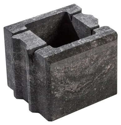 Produktbild von Mauersteine GARDO WEIß-SCHWARZ HALBSTEIN 25/25/20 CM