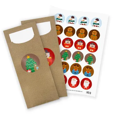 Produktbild von itenga 24x Bestecktaschen + Stickerbogen Weihnachtsbande (Motiv 153)