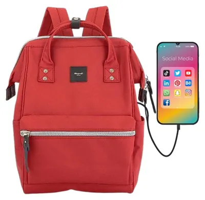 Produktbild von Rucksack 19L mit USB-Anschluss, spritzwassergeschützt, für 13,3 Zoll Laptop, 40x27x17 cm