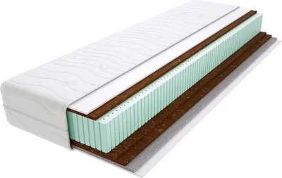 Produktbild von Matratze 125x200 cm Doppelmatratze, H4 & H5 7 Zonen-Latexmatratze 21 cm Hoch Kokosfaser Rosshaar Hypoallergene Wendematratze mit Klimafaser, Gesteppter Bezug Proteo