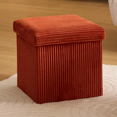 Produktbild von Eazy Living Cord Pouf + Aufbewahrungsbox Calie Rot