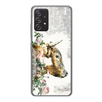 Produktbild von MuchoWow® Handyhülle Schutzhülle Hülle für Samsung galaxy a73 Schottischer Highlander - Farbe - Blumen Silikon Softcase Handy Hülle - Handyhülle