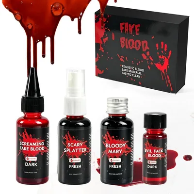 Obrázok produktu pre Kunstblut Halloween – štvorica produktov: 105 ml sprej na umelú krv a kvapkajúca umelá krv