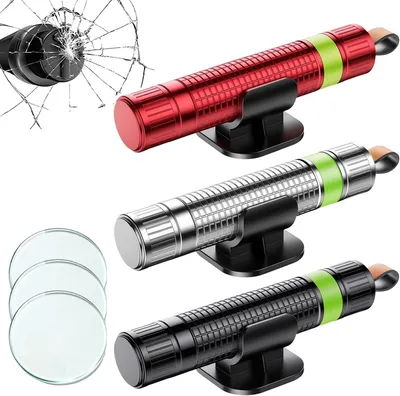 Produktbild von Sonstiges Schweißgerätezubehör Sicherheitsgurtschneider, Notfallhammer, Mini, 3-teilig, 2-in-1-Rettungswerkzeug, lebensrettend, Windschutzscheibenbrec