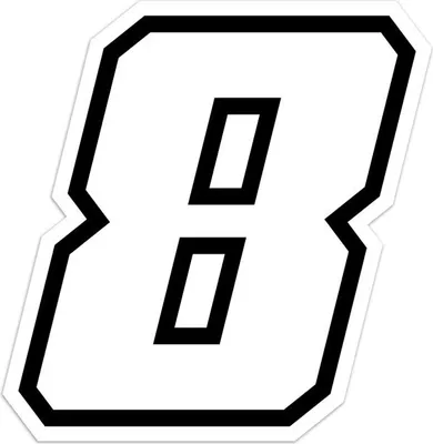 Image de Autocollant numéro de course pour Moto "8" Race Moto GP, blanc, 10 x 10 cm