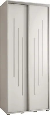 Produktbild von MEBLE KRYSPOL Davos 8 Schrank, zwei Türen - 235,2x120x60 cm - Weiß Weiß Silber