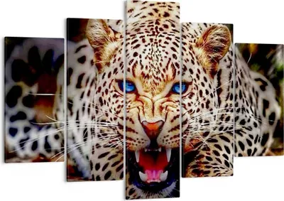 Produktbild von Bild auf Leinwand - Leinwandbild - Panther Tier - 150x100cm - Wand Bild - Wanddeko - Wandbilder - Leinwanddruck - Bilder - Kunstdruck - Wanddekoration - Leinwand bilder - Wandkunst - EA150x100-3506