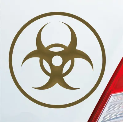 Produktbild von Auto Aufkleber  Hazard Virus Gefahr Corona Krank Infiziert Viren 10x5 cm Gold Sticker Heckscheibenaufkleber