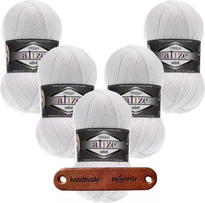 Produktbild von 5 x ALIZE Superlana Midi 55 White mit Label