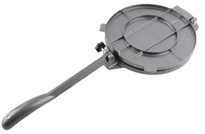 Image de Presse à tortillas de 30 cm - Fabriquée en fonte - Appareil manuel pour faire des galettes de tacos/pizzas - Polyvalent - Durable, en aluminium - Facile à utiliser - Presse à pâte
