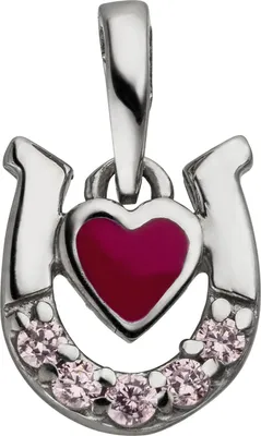 Produktbild von JOBO Kinder Anhänger Hufeisen Herz 925 Sterling Silber 5 Zirkonia