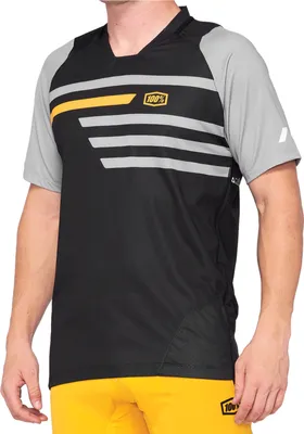 Produktbild von 100% Herren Trikot Celium , Mustard - Schwarz Gelb, S