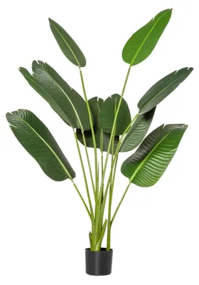 Immagine prodotto di Albero Artificiale di Banano 160 cm con Vaso e 10 Foglie Realistiche Verde