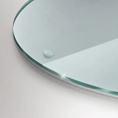 Zdjęcie produktu dla Deska szklana do krojenia – transparentna – przezroczysta – kuchenna, bezbarwna, antypoślizgowa – ⌀fi30 cm – Szkło hartowane – PREMIUM