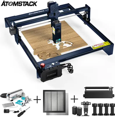 Produktbild von ATOMSTACK A10 Pro 4 IN 1 Set (10W Engraving +Air Assist System+R3 PRO Roller Set+Honeycomb Wabenarbeitstisch 400*400mm)