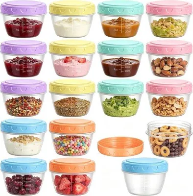 Productafbeelding van Vriesdozen 120 ml - 18 stuks - kunststof deksel - ideaal voor portiecontrole - Vemera
