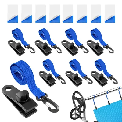 Obrázek produktu pro Sada 8 upevňovacích popruhů a spon pro solární plachty