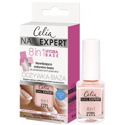Zdjęcie produktu dla Celia Nail Expert 8in1 Hydra Base Odżywka-baza do przesuszonych paznokci, 10ml