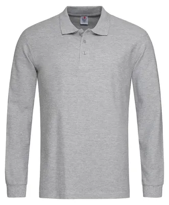 Immagine prodotto di Polo da uomo a maniche lunghe in cotone Stedman LT862 (S) (grigio melange)