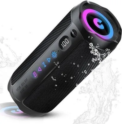 Productafbeelding van Draagbare Bluetooth Speaker 25 W - Zwart - Bluetooth 5.4 - IPX7 Waterdicht - Tafelbladmontage - Muziekbox