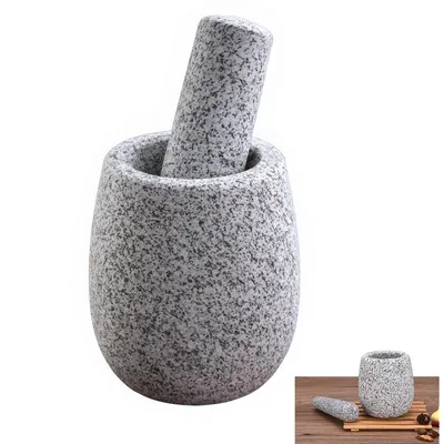 Produktbild von Küchenmörser mit Stößel, Gewürzmörser, 10 x 13 cm (Durchmesser x Höhe), für Kräuter, Gewürze, Samen, Nüsse oder Soßen