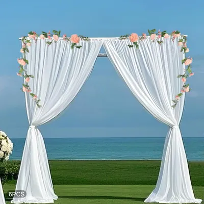 Image de Décoration de mariage : guirlande de fleurs roses, 1,8 m. Lot de 6 fleurs artificielles décoratives. Guirlande de fleurs artificielles pour porte, mariage, fête, mur, décoration intérieure