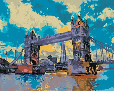 Obrázek produktu pro Zuty - Diamantové malování - TOWER BRIDGE V LONDÝNĚ, 40x50 cm, bez rámu a bez vypnutí plátna