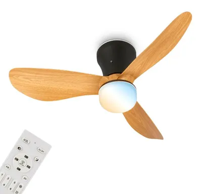 Produktbild von Briloner Deckenventilator mit Licht Fernbedienung Ø78x26cm 15W 2050lm 3000K-6500K Warmweiß bis Tageslichtweiß DC-Motor Schwarz - Ventilator Lampe Schlafzimmer Wohnzimmer