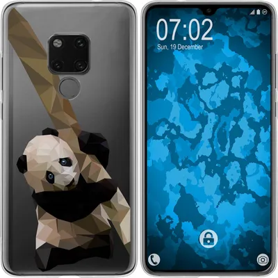 Produktbild von PhoneNatic Case kompatibel mit Huawei Mate 20 Silikon-Hülle Vektor Tiere Panda M4