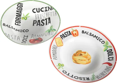 Produktbild von Teller PASTA 26,5 cm - 2er Set - je Motiv 1x