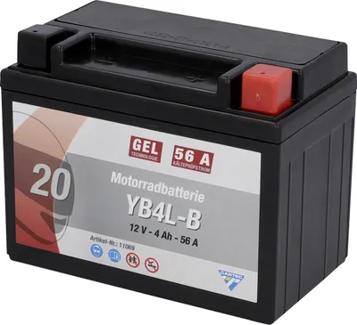Produktbild von Cartec Gel Motorradbatterie YB4L-B 4Ah 120A