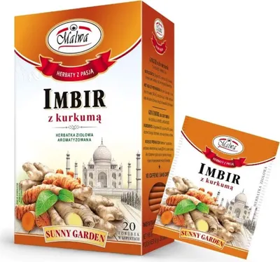 Obrázok produktu pre Zázvorovo-kurkumový slezový bylinný čaj, 20 čajových vrecúšok