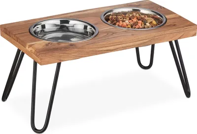 Produktbild von stojak relaxdays Bowl drewno akacjowe XL