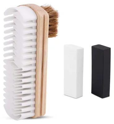 Produktbild von Premium-Set aus Wildlederbürste und Schuhputzblock, 2-in-1