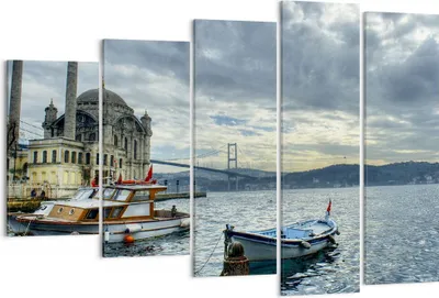 Produktbild von Bild auf Leinwand - Leinwandbild - Architektur asien boot brücke - 150x100cm - Wand Bild - Wanddeko - Leinwanddruck - Bilder - Kunstdruck - Leinwand bilder - Wandkunst - EG150x100-2102