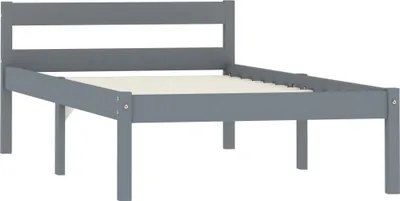 Produktbild von vidaXL Massivholzbett Grau Kiefer 100x200 cm