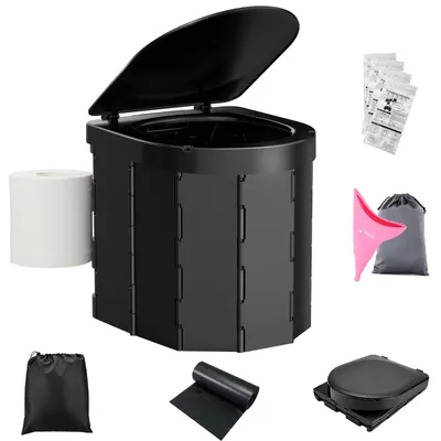 Immagine prodotto di Omgoods - Toilette portatile pieghevole per adulti, ideale per campeggio