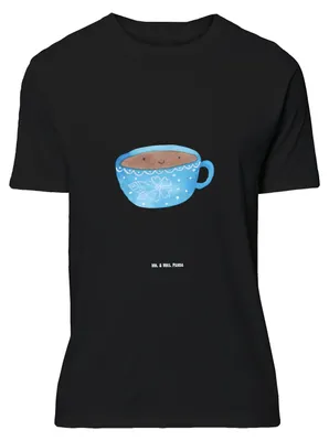 Produktbild von Mr. & Mrs. Panda Größe M T-Shirt Kaffee Tasse - Schwarz - Geschenk, Geschmack, mit Spruch, Liebe, Genuss, Shirt, Herren, Glücklich, Lustige Sprüche, Tshirt