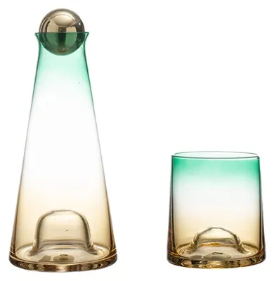 Productafbeelding van Glazen Waterkan met 4 Glazen Theekopjes Set 1100 ml