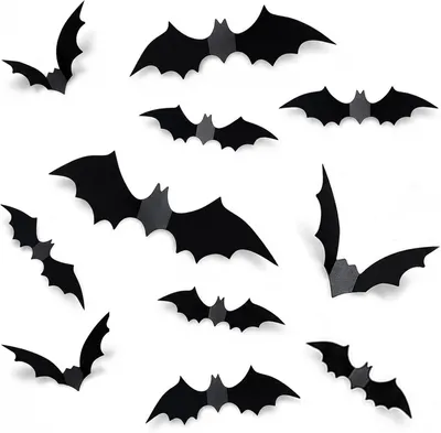Produktbild von Fledermaus – Set mit 60 Stück – Dekoration – Halloween – 3D – Fledermaus-Spinnen