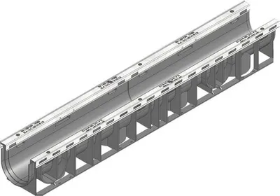 Produktbild von Hauraton Recyfix Plus 100 Entwässerungsrinne Unterteil Typ 01 aus PP 1000 mm x 147 mm x 135 mm